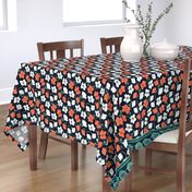 African Inspired Azalea Orange Border Print