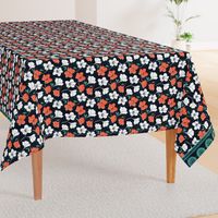 African Inspired Azalea Orange Border Print