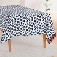 African Inspired Indigo Azalea Border Print