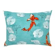 Waterlily koi in turquoise large scale