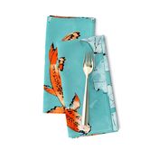 Waterlily koi in turquoise large scale