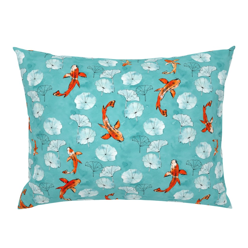 Waterlily koi in turquoise