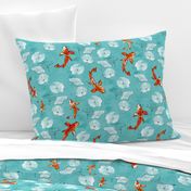 Waterlily koi in turquoise