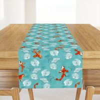 Waterlily koi in turquoise