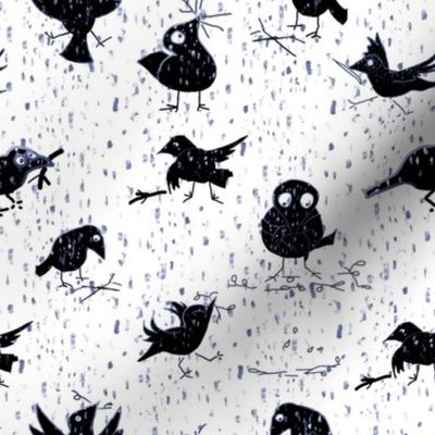 Spring cleaning Crows Twigs pattern