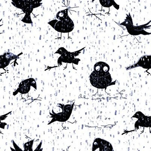 Spring cleaning Crows Twigs pattern