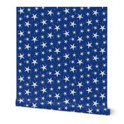 Origami Stars - Night sky - white and blue - Starry sky - Geometric - Kids print - Boys room