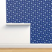 Origami Stars - Night sky - white and blue - Starry sky - Geometric - Kids print - Boys room