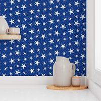 Origami Stars - Night sky - white and blue - Starry sky - Geometric - Kids print - Boys room