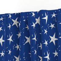 Origami Stars - Night sky - white and blue - Starry sky - Geometric - Kids print - Boys room