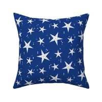 Origami Stars - Night sky - white and blue - Starry sky - Geometric - Kids print - Boys room