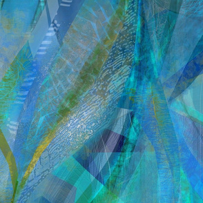 abstract ribbons in blue