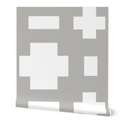 Cross Geometric gray and white