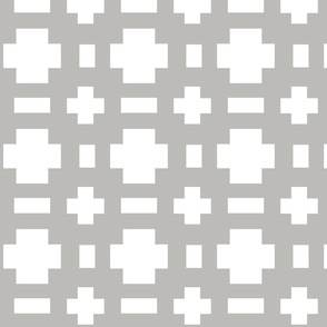 Cross Geometric gray and white