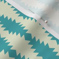 Ziggurat stripes - turquoise and cream