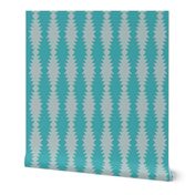 Ziggurat stripes - grey and turquoise