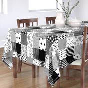 21" Black and White  Whole Cloth / Cheater Quilt