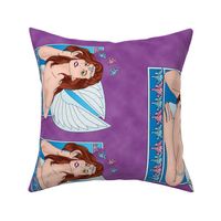 Art Nouveau Lily Fairy on Purple Background