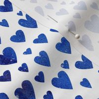 Watercolour Hearts - blue