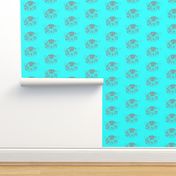 kitty small gray aqua