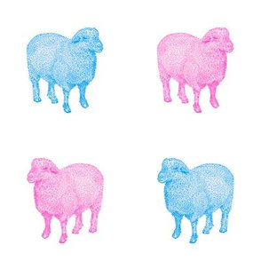 Pink and Blue Nursery Sheep