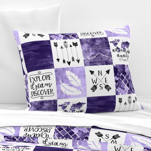 Adventure Awaits - Wholecloth Cheater Quilt - Ultra Violet