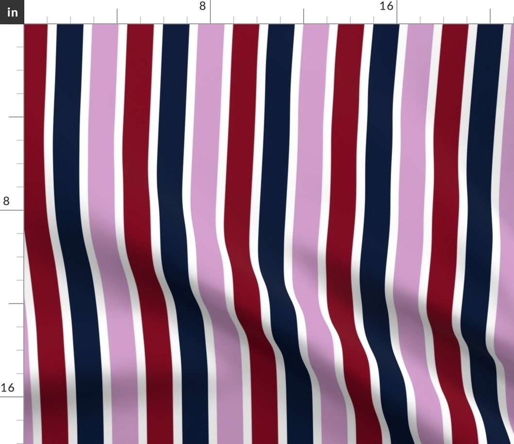 Stripes - Orchid, Burgundy & Navy #3