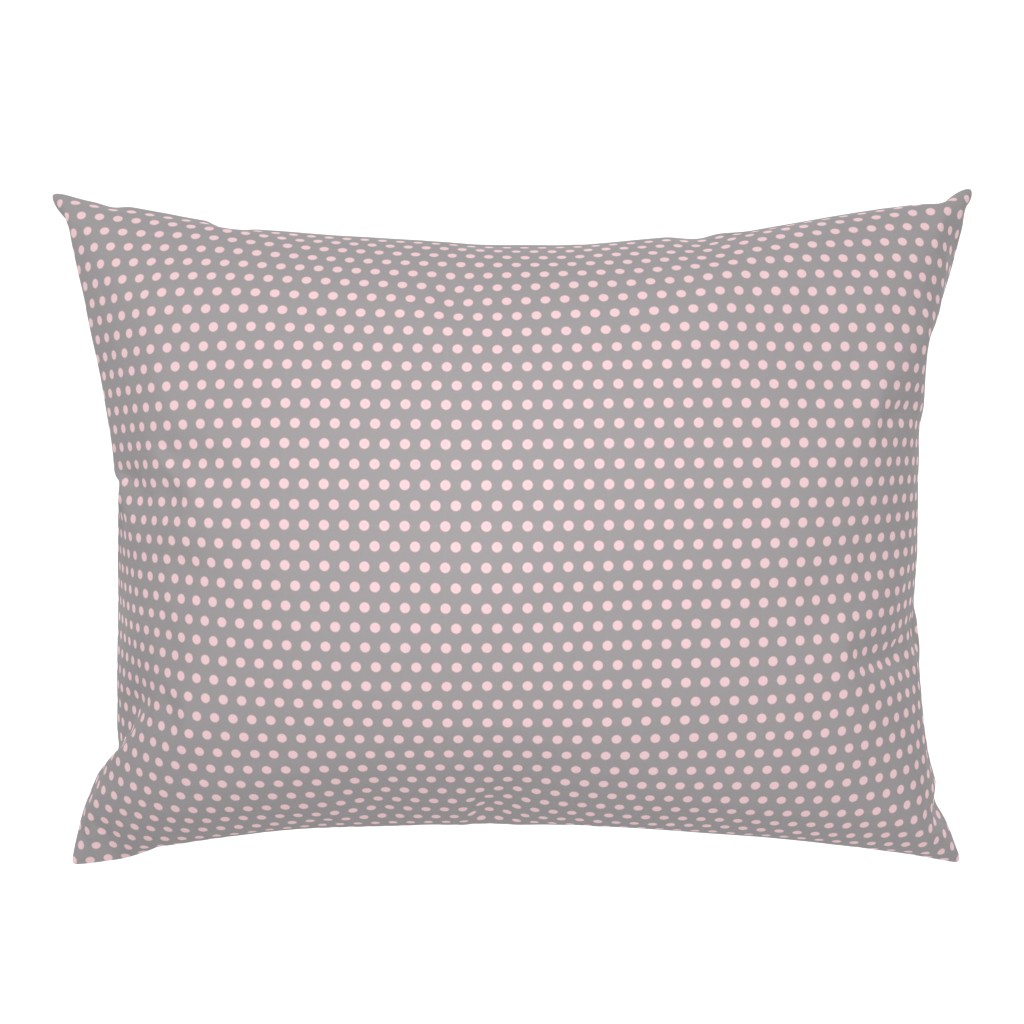 Pink on Grey Polka Dots