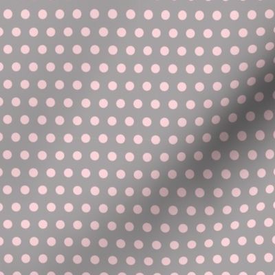 Pink on Grey Polka Dots