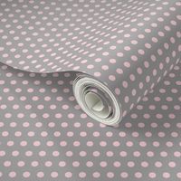 Pink on Grey Polka Dots