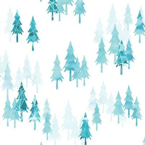 Ice forest trees in mint green