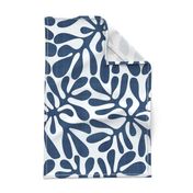 Navy and White Block Print with Linen