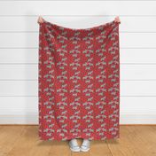 Rhino Love, hearts, flowers, I Love you, Red Fabric