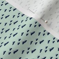 (teeny tiny print) mountains (navy on mint) || northern lights collection