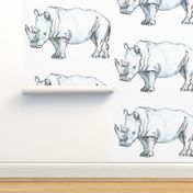 Watercolor Rhinos (Larger Print)