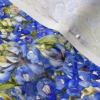 bluebonnet field watercolor on white fabric