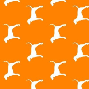 coonhound on custom orange || dog fabric (90)