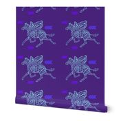 Zebra Fly in purple and pale blue on purple background