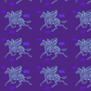 Zebra Fly in purple and pale blue on purple background