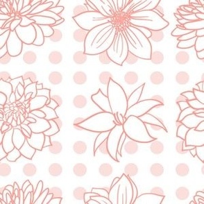 Dahlia Flowers and Polka Dots