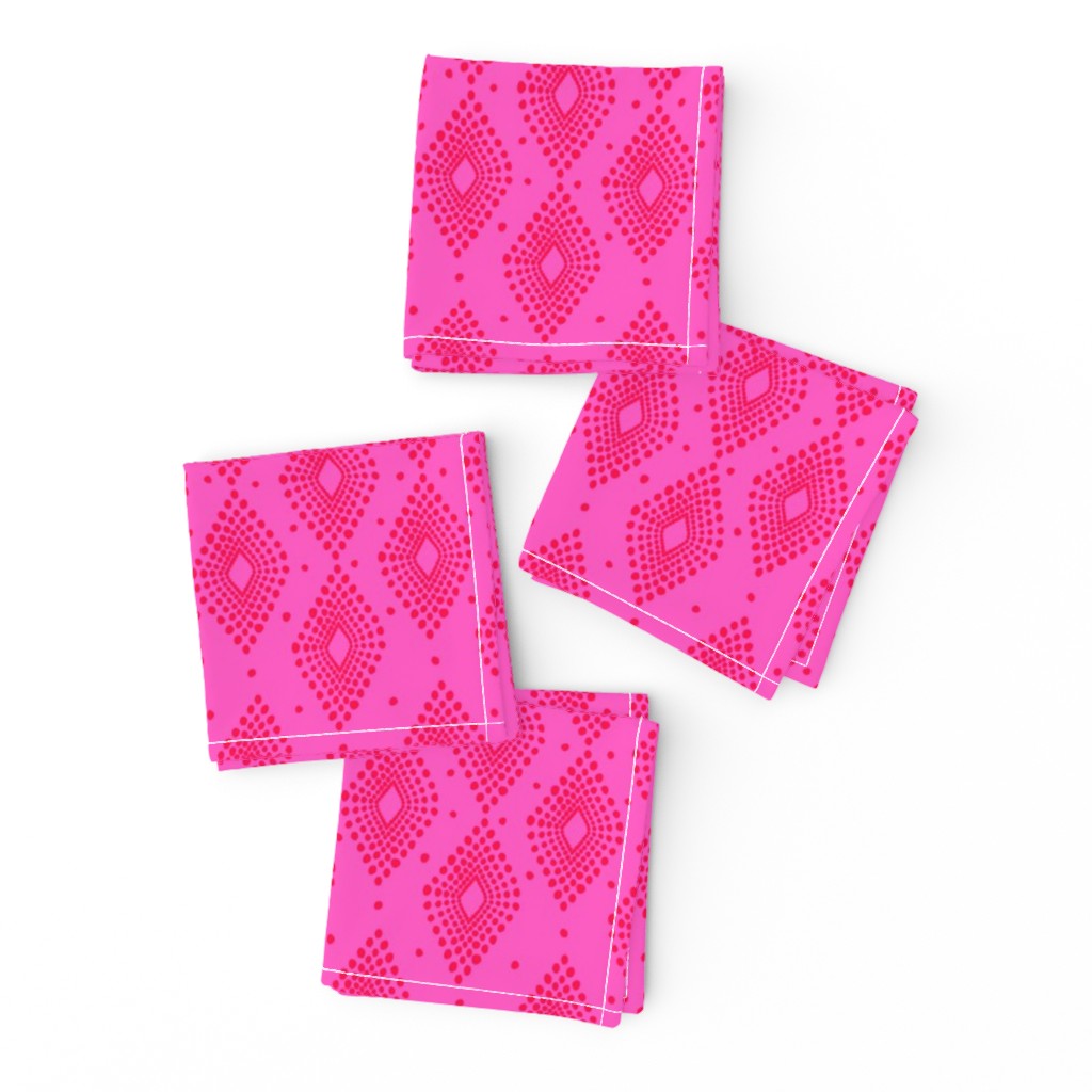 Mudcloth Dotty Diamonds in Neon Pink + Red