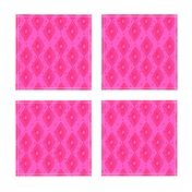 Mudcloth Dotty Diamonds in Neon Pink + Red