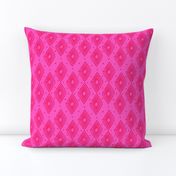 Mudcloth Dotty Diamonds in Neon Pink + Red