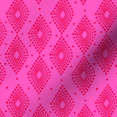 Mudcloth Dotty Diamonds in Neon Pink + Red