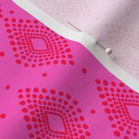 Mudcloth Dotty Diamonds in Neon Pink + Red