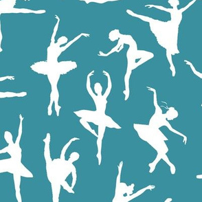 Ballerinas on Teal // Large