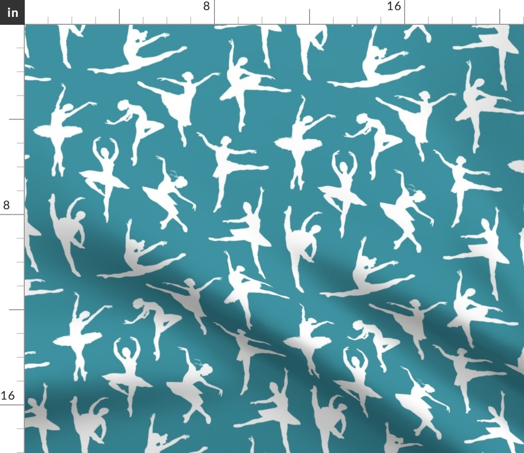 Ballerinas on Teal // Large