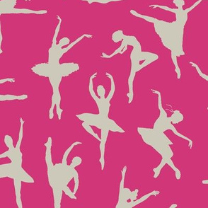 Taupe Ballerinas on Pink // Large