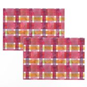 twill plaid watercolor pink