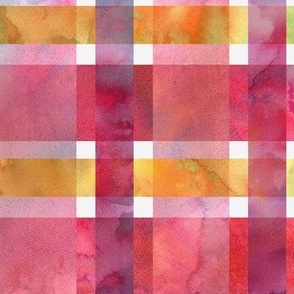 twill plaid watercolor pink